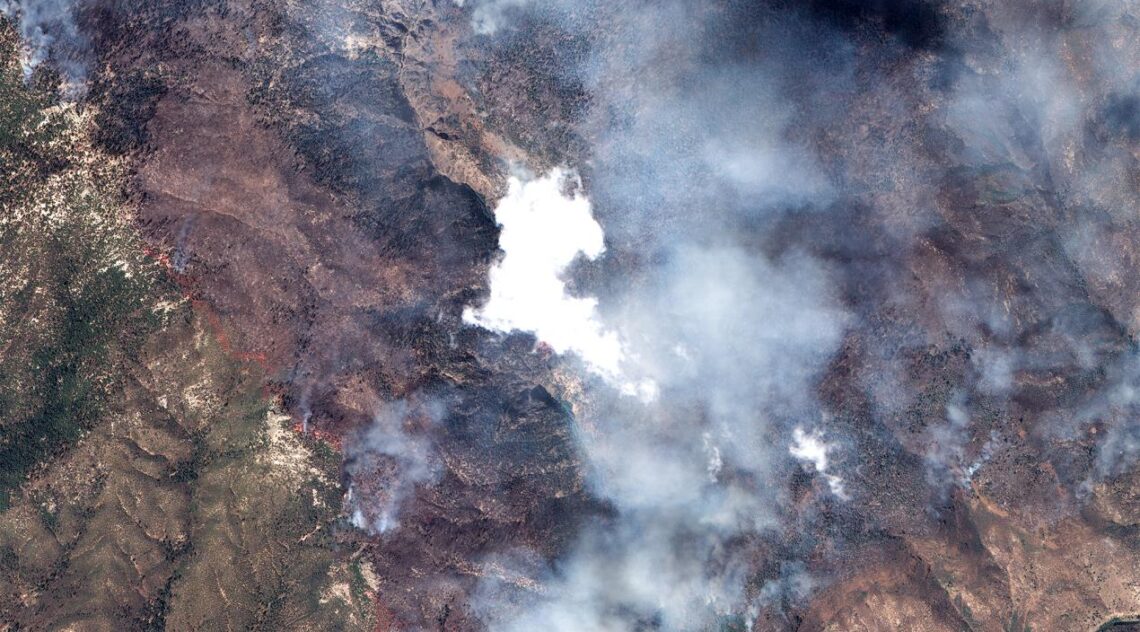 The Mohammed Bin Rashid Space Centre (MBRSC) Released An Image Captured From Space By KhalifaSat, The Wildfires Burning Through Northern And Central California In The United States Of America.