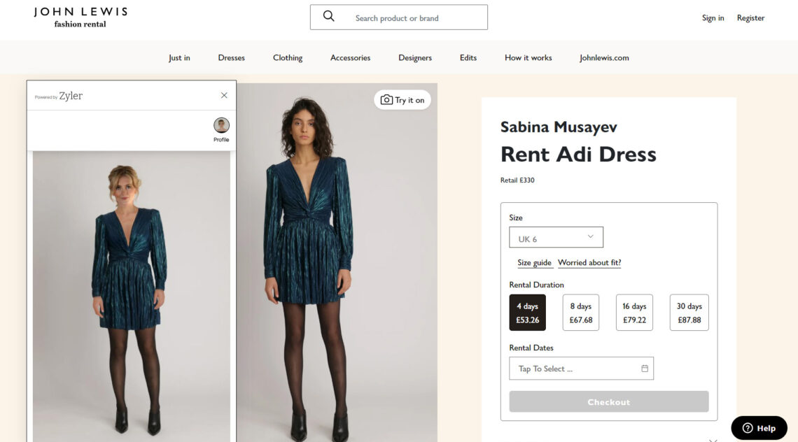 Zyler Virtual Try-On Drives Over 30% Of Sales On John Lewis Fashion Rental Platform